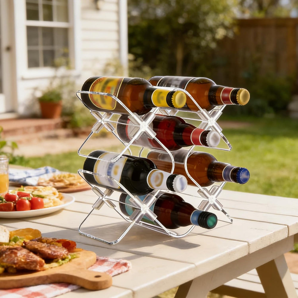 Acrylic 6 Bottle Countertop Wine Rack, Clear Freestanding Tabletop Holder | C...
