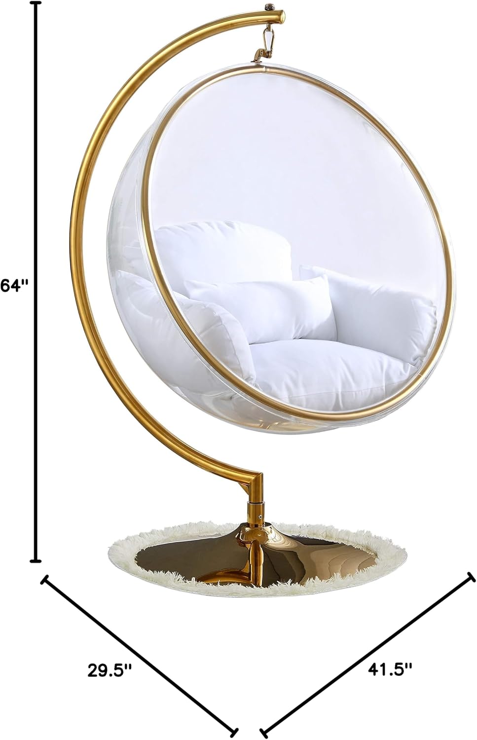 Meridian Furniture Luna Collection Modern | Contemporary Clear Acrylic Accent...