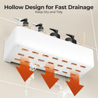 Orimade Shower Caddy 3-Pack, No-Drill Adhesive Shelves for Bathroom, Rustproof ABS Storage Organizer Set, White
