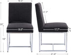CIMOTA Black Modern Dining Chairs Set of 6, Upholstered Dining Room Chairs Armless Guest Side Chair with Chrome Base for Dining Room/Kitchen, Charcoal Black, 6PCS