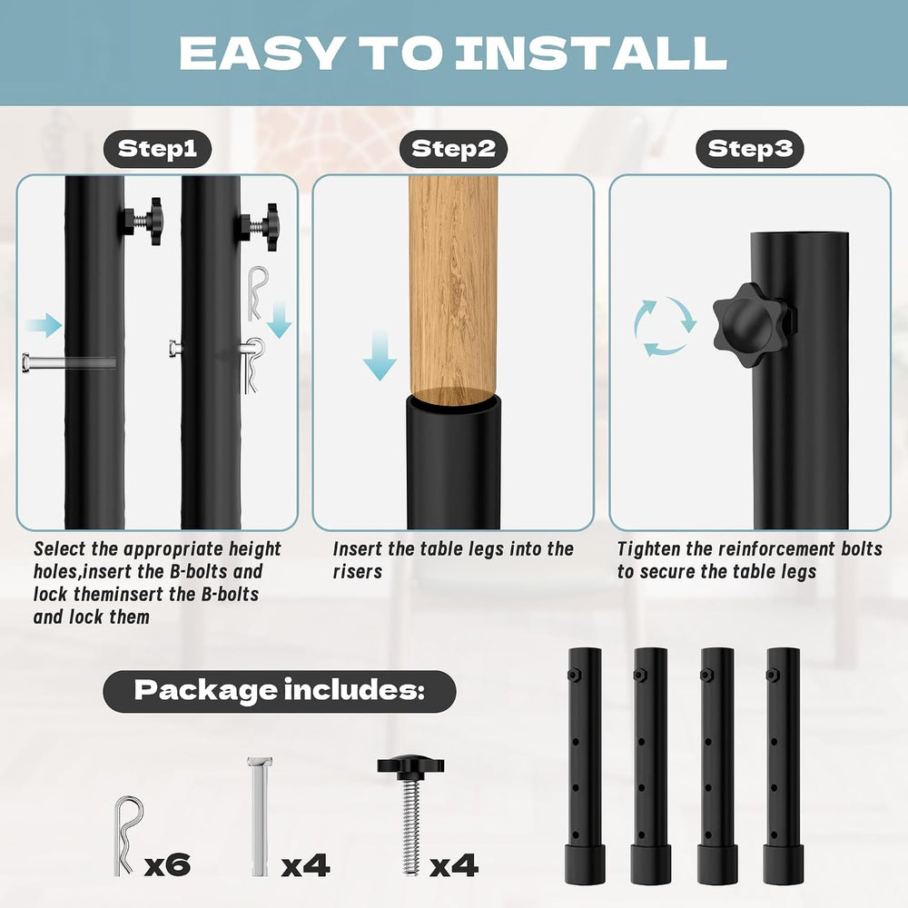 ZhouDaShu Table Leg Extenders for Folding Tables, Table Leg Extensions for Be...