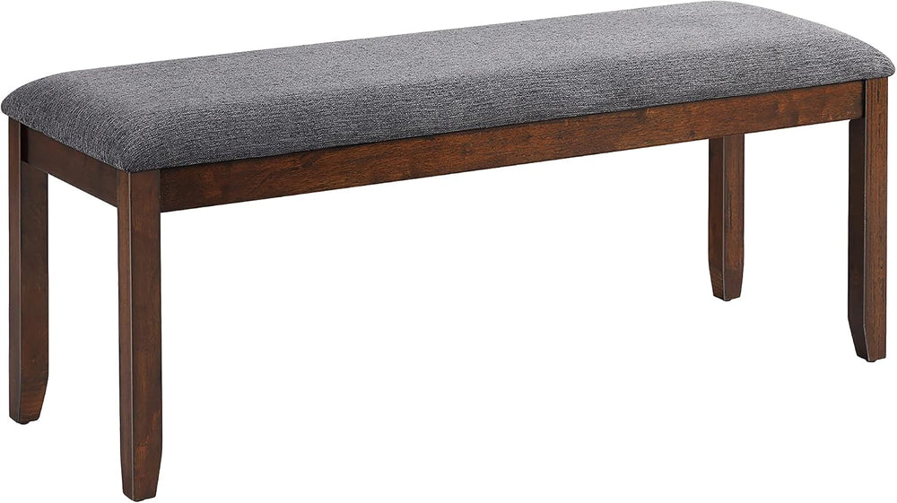 DORTALA Dining Bench, Upholstered Long Bench w/Natural Rubber Wood Legs, Foam...
