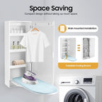 Wall Mounted Ironing Board Cabinet, Swiveling Ironing Board with Storage Cabinet for Bedrooms and Checkrooms 14 x 8.1 x 37.5 Inch White