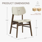 Wooden Dining Chairs Set of 4, Upholstered Modern Dining Room Chairs, Solid Oak Wood Kitchen Chairs with Soft Cushion Backrest for Farmhouse, Restaurant, Café (Cream Fabric & Walnut Color)