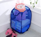 Larpur Mesh Laundry Basket, Pop up Laundry Hamper with Handles, Collapsible Clothes Basket for Travel, College, Dorm, Royal Blue