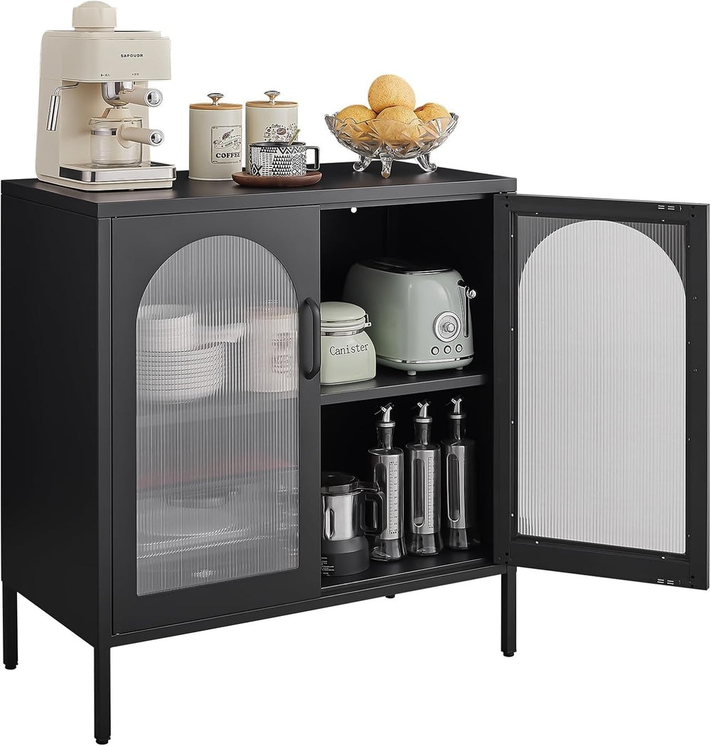 Buffet Cabinet, Modern Industrial Style Sideboard Buffet Cabinet, with Adjust...