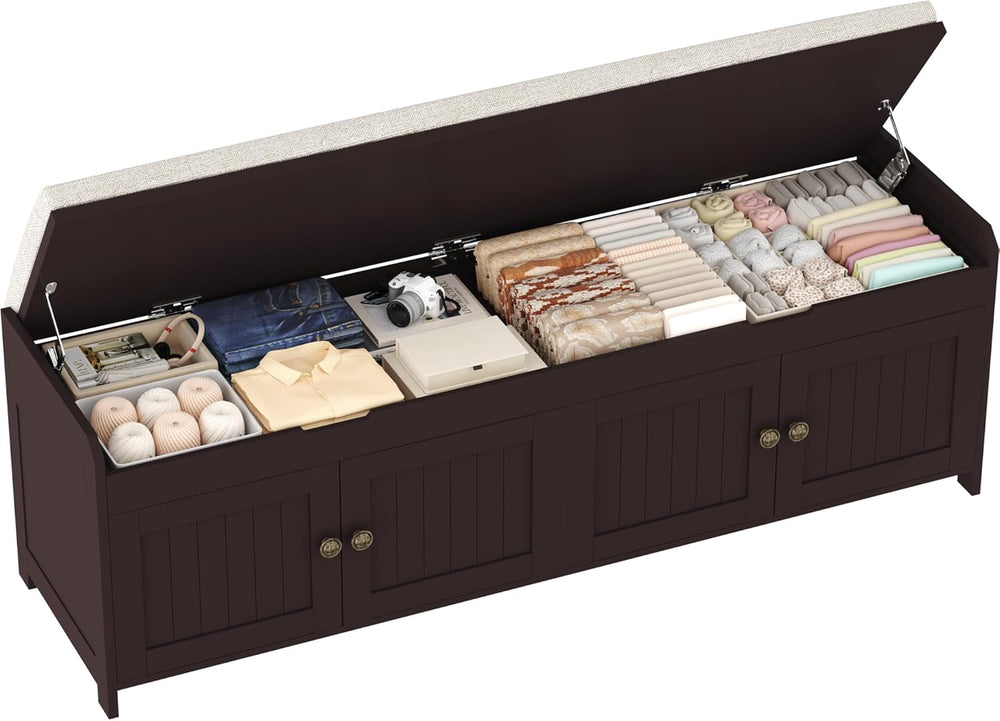 HOMEFORT 54.4" Shoe Bench with Lift Top Storage, Entryway Bench with Cus...