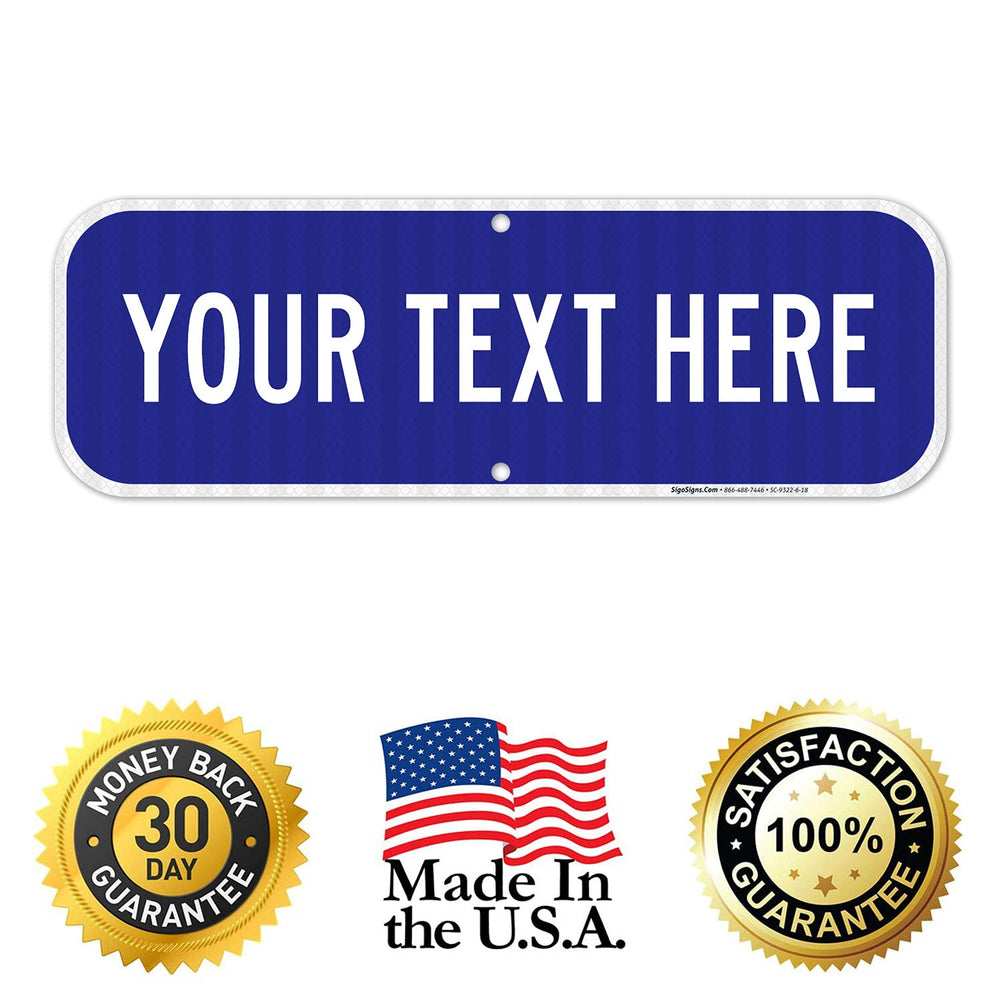 Address Plaque, Custom Personalized House Numbers for Outside Blue Background...