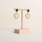 GemeShou earrings T display stands for selling, small earring holder jewelry stand with 4 holes on bar, wood earring hanger for boutique display【Beech】