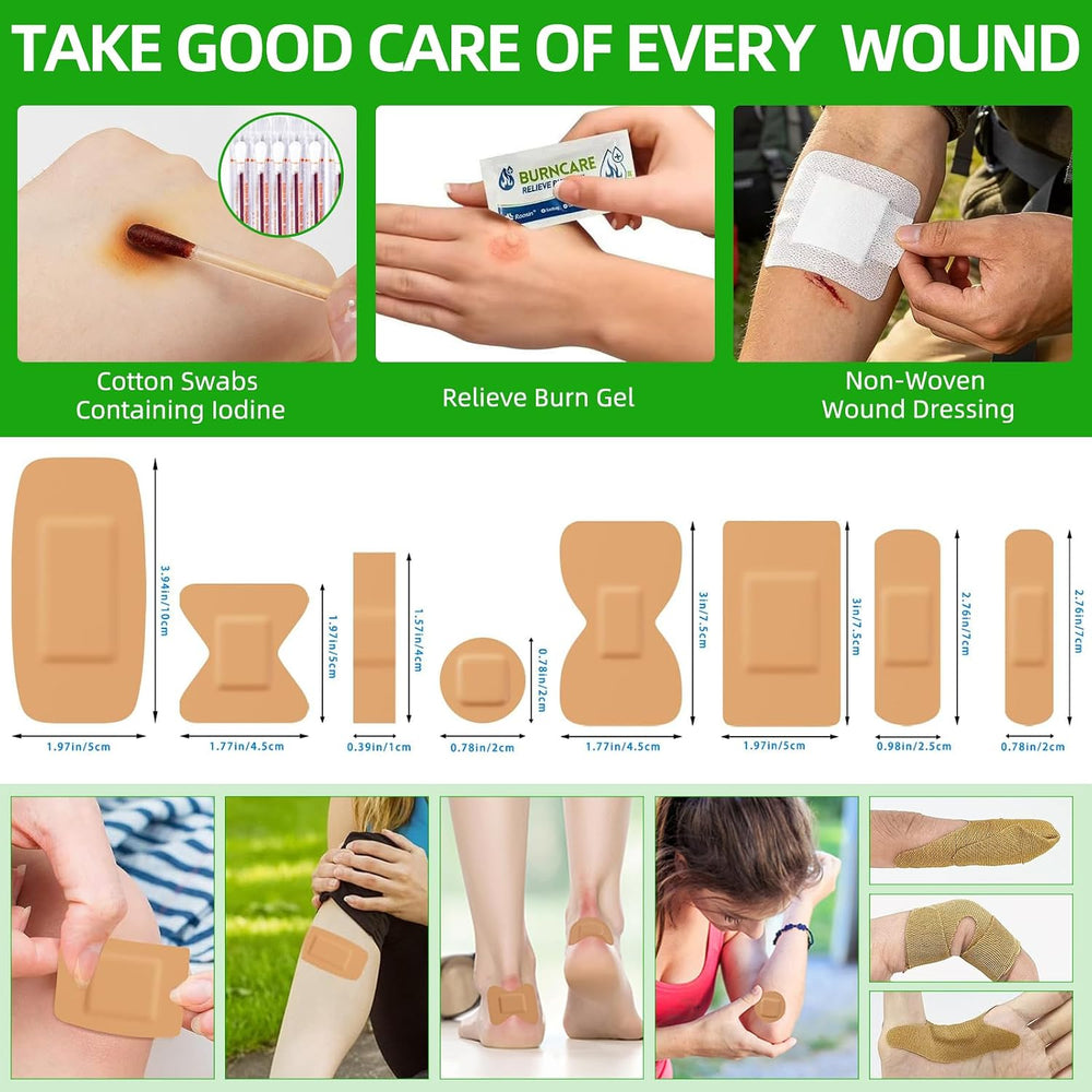 First Aid Kit for Car,Travel,Home- Includes Zip Stitch Wound Closure Strips (...