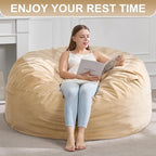 Hobestluk 5FT Bean Bag Chair Giant Bean Bag Chairs for Adults Large Bean Chairs with Removable Cover, Beanbag Chair with Filler, Adult Bean Bag Chairs for Living Room, Bedroom