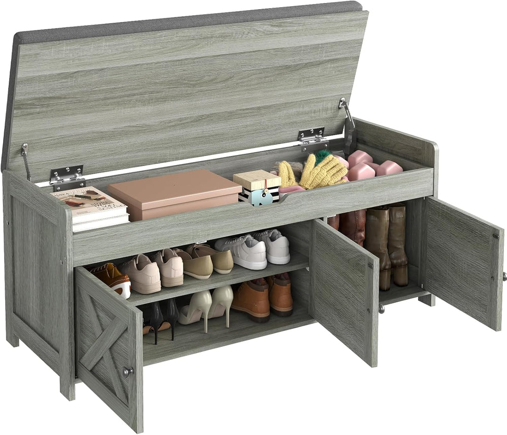 Pipishell Shoe Storage Bench, 2-Tier Shoe Bench with Cushioned Seat, Entryway...