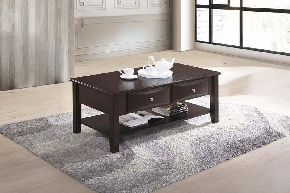 Espresso Finish 4pc Occasional Table Set with Antique Black, Espresso | Liste...