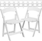 Flash Furniture Hercules Series Kids Padded Folding Chairs for Children, Children's Event Seats with 264-lb. Static Weight Capacity, Set of 11, White