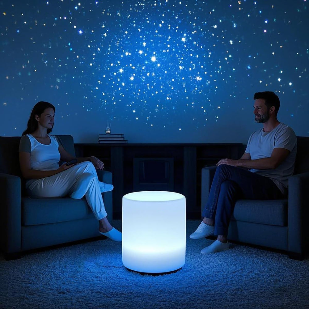 Mr.Go 16-Inch LED Chair Light, Color Changing Light Up Cylinder Stool Table