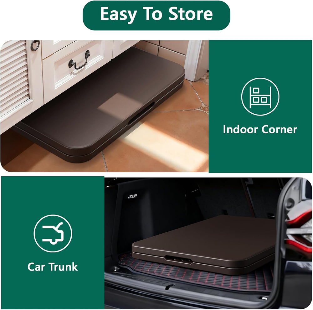 6FT Folding Table, Heavy Duty Plastic Fold-in-Half Utility Table with Handle,...
