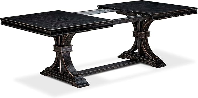 LECY9-SBB-33 9-Piece Modern Dining Table Set Consists of a Dining Table and 8 Brown Textured Polyester Fabric Dinner Chairs with High Back - Sand Blasting Black Finish