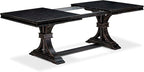 LECY7-SBB-33 7-Piece Modern Dining Table Set Includes a Kitchen Table and 6 Brown Textured Polyester Fabric Dinner Chairs with High Back - Sand Blasting Black Finish