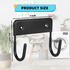 BiJun Ironing Board Holder Wall Mount, Ironing Board Hanger with 5 Inch Length, Iron Board Hook Wall Mount for Laundry Rooms (Black)