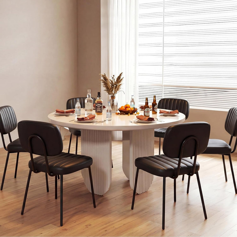 OLIXIS Dining Chairs Set of 6, Upholstered Kitchen Chairs, Black