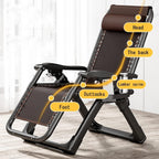Gravity Chair, Folding Portable Chaise Lounge， with Headrest and Cup Holder, Reclining Patio Lounger(Yh-1004)
