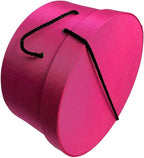 Sarah's Hat Boxes Classic Cerise Hat Box – 21.5" x 11.5" (Dia. x Ht.) Handmade in USA – Odorless Non-Toxic Adhesive, Cording Handle – Premium Storage for Hats & Accessories
