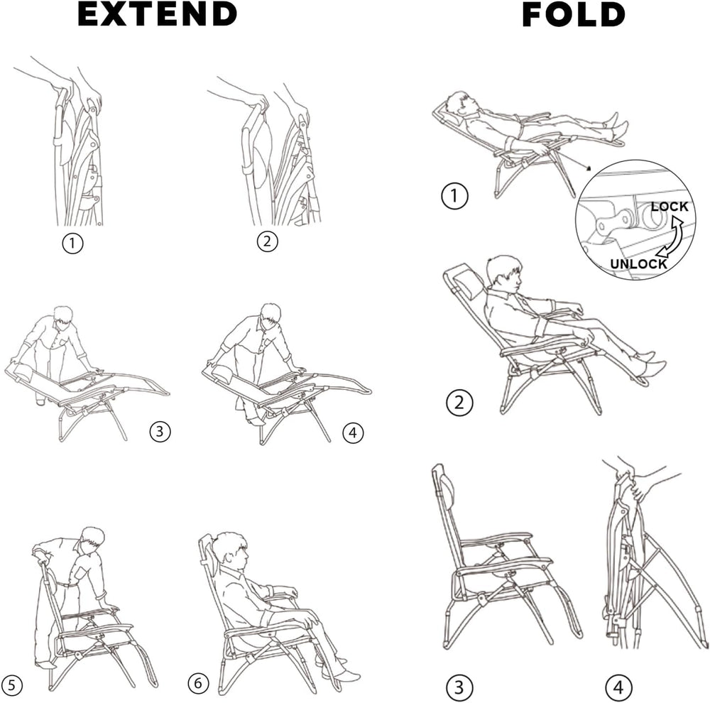 Colegence Oversized Padded Zero Gravity Lounge Chair, Foldable Patio Anti Gra...