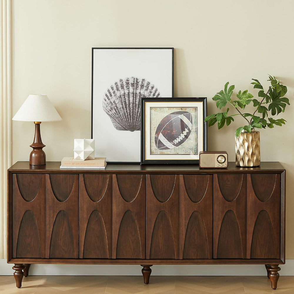LKTART 62.99" Sideboard Buffet Cabinet with Storage, Solid Wood Kitchen ...