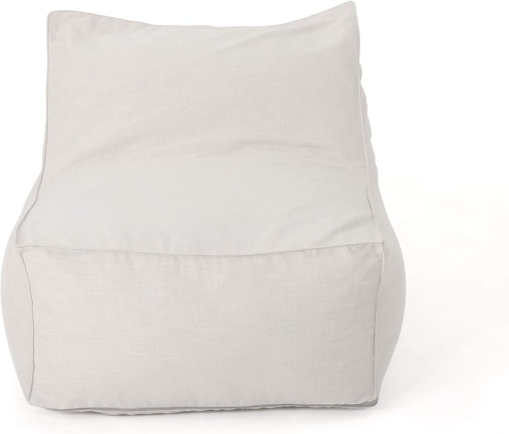 Great Deal Furniture GDFStudio Tulum Outdoor Khaki Water Resistant Fabric Bean Bag Lounger