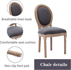 Nrizc French Country Dining Chairs Set of 6, Farmhouse Dining Chairs, Wood Round Back Dining Room Chair for Dining Room/Living Room/Bedroom
