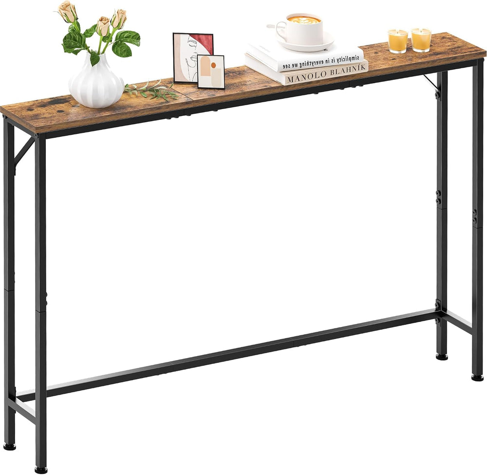 47.2" Console Table, Narrow Entryway Table, Skinny Sofa Table, Behind Co...