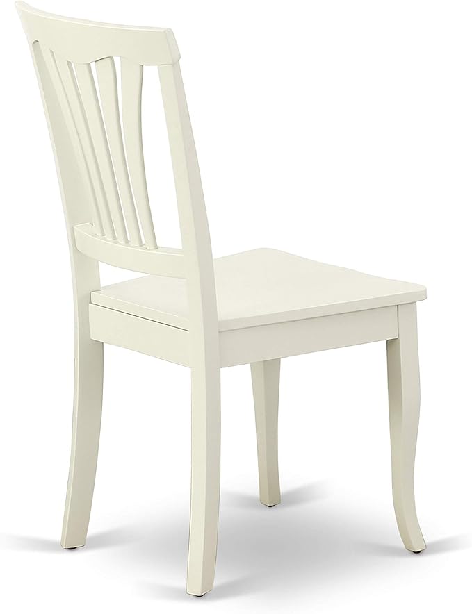 East West Furniture SUAV5-LWH-W 5 Piece Dining Table Set for 4 Includes a Round Kitchen Table with Dropleaf & Shelves and 4 Kitchen Dining Chairs, 42x42 Inch, Linen White