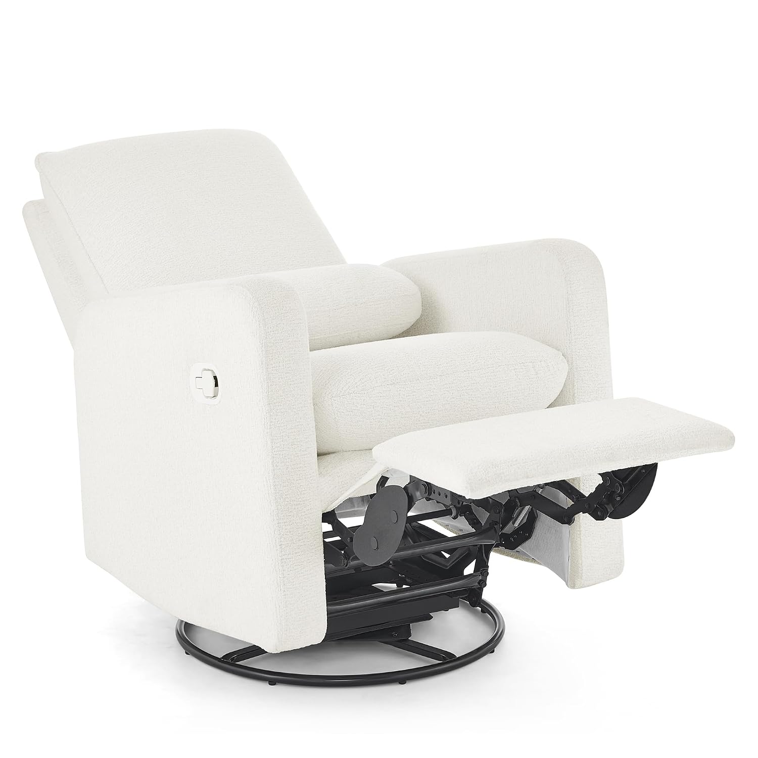 Delta Children - babyGap Cloud Recliner, Performance Fabric, White Boucle | Power Recliner with Swivel & Glide, Features Stain-Resistant Fabric, Cozy Boucle Fabric & Includes a Lumbar Pillow