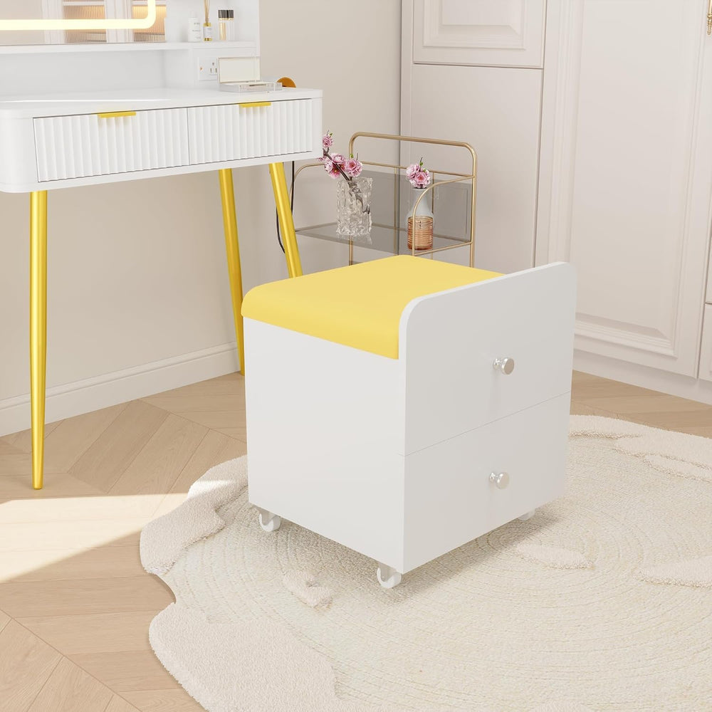 Garvee Vanity Stool Chair with Storage, 17.32" l x 15.16" w x 17.32...