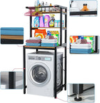 Gdrasuya10 3 Tier Over The Washer and Dryer Storage Shelf, Black Washing Machine Storage Utility Rack Freestanding Laundry Storage Shelf Organizer Space Save for Laundry Room Organization