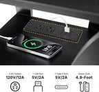 OLIXIS 3 Tier End Table with Charging Station, Modern Curved Nightstand Side Table with USB, Type-C Port & AC Outlets, Storage Shelf Cabinet for Living Room Bedroom Home Decor, Black