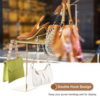 uxcell Necklace Display Stand Adjustable Height Jewelry Rack T Bar Tabletop Purse Holder for Home Boutique Store - Gold