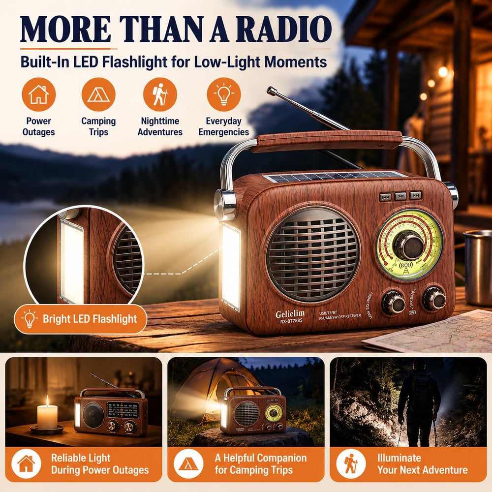 Gelielim AM FM Radio Portable - Shortwave Radio Rechargeable Battery Powered,...