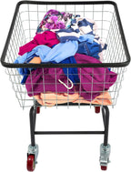 2.5 Bushel Wire Laundry Cart Commercial Laundry Basket Cart Rolling Laundry Basket with Wheels Heavy Duty Large Steel Baskets for Clothes Storage Organization