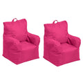 Cali Little Bear Sack Bean Bag Chair, Durable Coated Oxford Nylon Cover, Flexible Seating for Children, Kid's Furniture for Bedrooms, Playrooms, Daycare, Preschool (2-Pack) - Raspberry