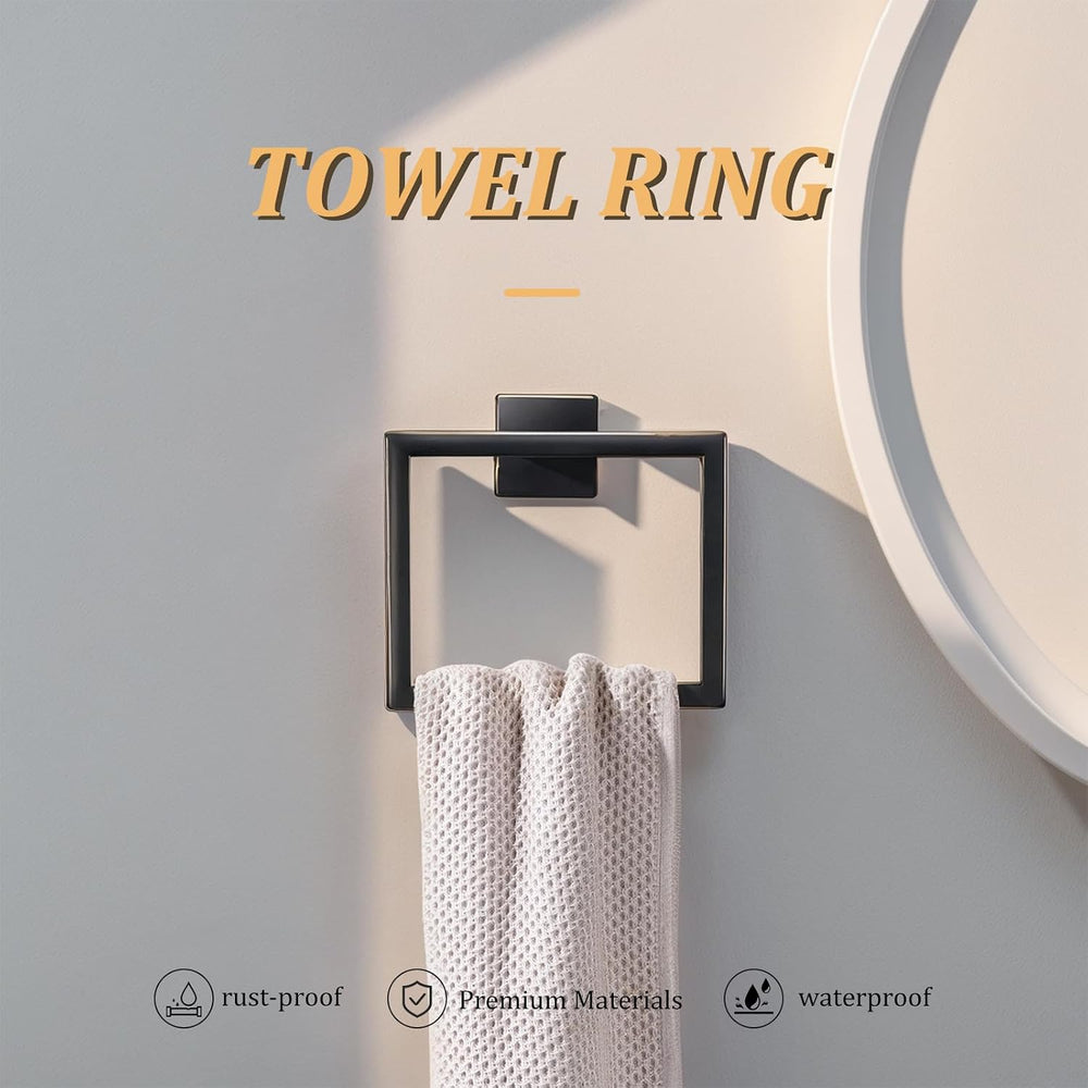 10 Pieces Bathroom Hardware Accessories Set 16 Inch Wall Mounted Towel Bar Se...