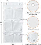 2 Packs Narrow Over the Door/Wall Shoe Organizer Cruise, Small Hanging Shoe Rack for Closet with Clear Mesh Pocket for Bathroom, RV, Pantry, Camping (White)