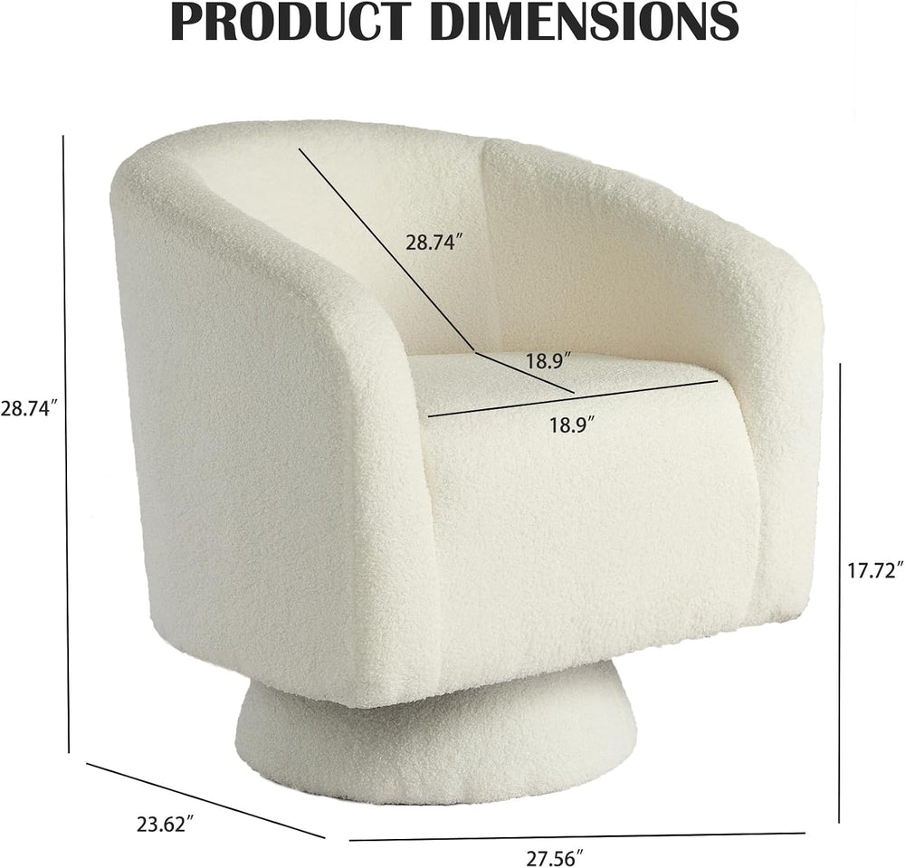 Garvee Swivel Accent Chair with Engineered Wood Base Swivel Barrel Chair | 36...