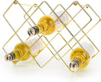 Wine Rack, Freestanding Modern Gold Metal, Wine Storage Cabinet Shelf Wine Racks Countertop for Pantry,Kitchen Wine Bottle Rack (10 Bottles)