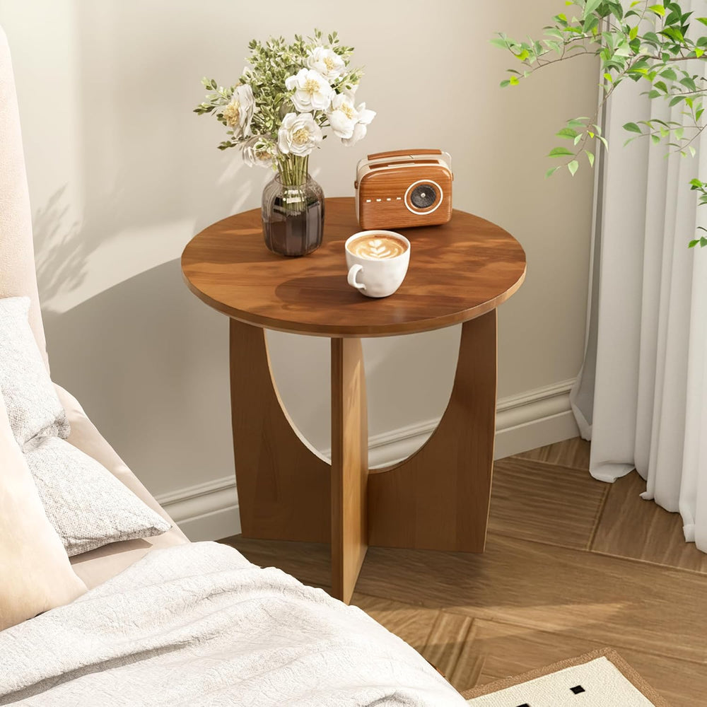 Round End Side Table - 19.7" Unique Tall Round Side Tables Living Room, ...