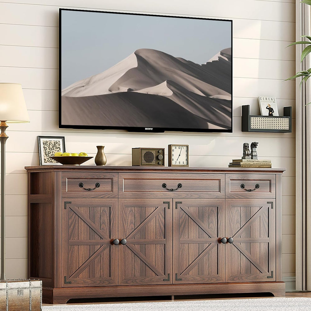 Vipbear 65" Large Sideboard Buffet Cabinet with Storage, Farmhouse Buffe...