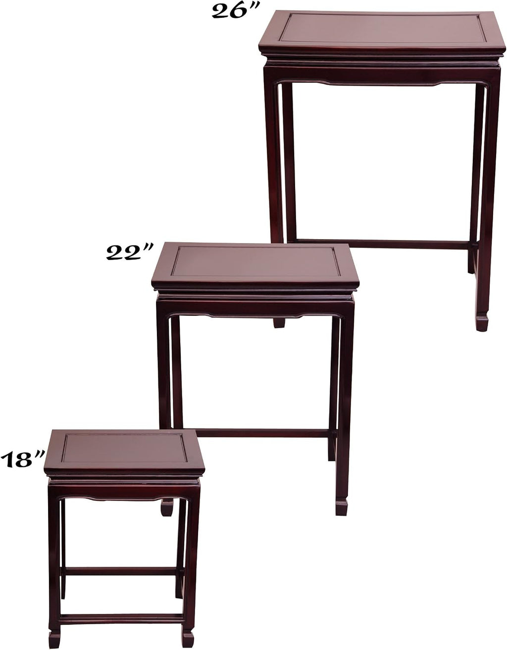 Red Lantern Rosewood Nesting Tables - Rosewood