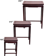 Red Lantern Rosewood Nesting Tables - Rosewood