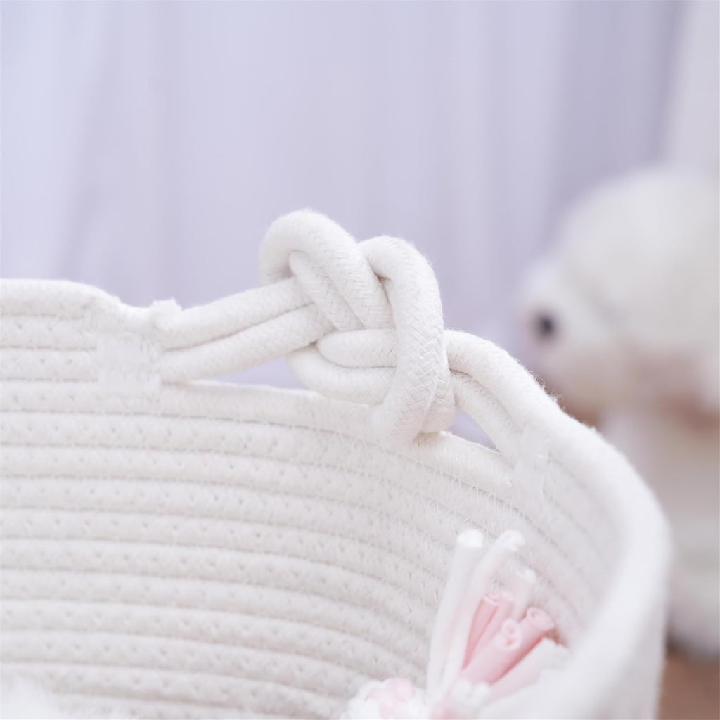 JUPPE Pet Dog Basket with Personalized Name, Dog Toys Storage Organizer Custom Cotton Rope Basket Nursery Decor (Pet Dog Basket)