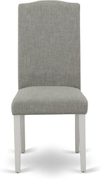 East West Furniture X097EN206-6 6 Piece Dining Set Contains a Rectangle Dining Room Table with X-Legs and 4 Dark Shitake Linen Fabric Parson Chairs with a Bench, 40x72 Inch, Multi-Color